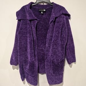 Soft royal purple antthony cowl cardi